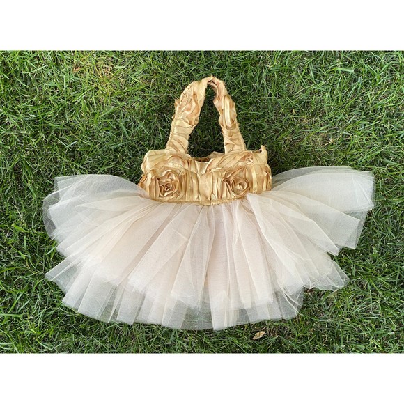 Princess Tote, Bridesmaid Bag, Bridal Tote Bag, Tote Bag, Gold Flower Girl Tote - Picture 3 of 3